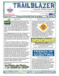 Vol. 15 – No. 2  Newsletter of the Lincoln Trails Council – Decatur, Illinois Mar. – Apr. 2013