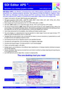 SDI Editor APS  ® (Now with Movie & PowerPoint O/P)