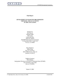 Colorado Plateau / Uintah Basin / Air dispersion modeling / Uintah County /  Utah / AP 42 Compilation of Air Pollutant Emission Factors / Ute people / Emission inventory / Air pollution / Utah / Pollution