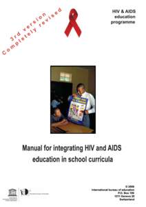 Manual for integrating HIV and AIDS education in school curricula; 2006