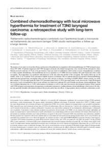 Anatomical pathology / Oncothermia / Carcinoma / Head and neck cancer / Laryngectomy / Hyperthermia therapy / Squamous-cell carcinoma / Laryngeal cancer / Radiation therapy / Medicine / Radiation oncology / Medical physics