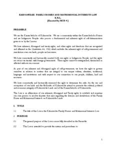 Microsoft Word - Kahnaw.ke Matrimonial Interests Law Draft for distribution April[removed]