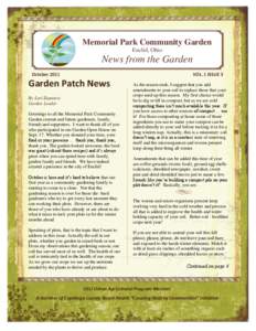 Memorial Park Community Garden Euclid, Ohio News from the Garden October 2011