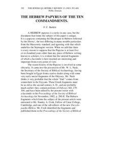 Ten Commandments / Nash Papyrus / Shema Yisrael / Religious views on love / Psalm 119 / Great Commandment / Book of Deuteronomy / Bible / Christianity