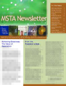 In this Issue MSTA Award Winners 5  Michigan Envirothon