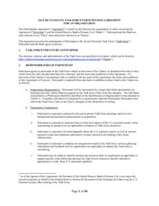 Secure Payments Task Force Participation Agreement for an Organziation