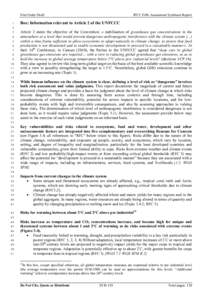 United Nations Framework Convention on Climate Change / Climate change policy / Effects of global warming / IPCC Third Assessment Report / Reasons for concern / Current sea level rise / IPCC Fourth Assessment Report / Climate change / Environment / Intergovernmental Panel on Climate Change