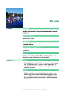 Devon SUMMARY KEYWORDS  Flooding, rural communities, streams, surface water flooding, drainage,