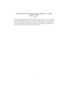 The isoperimetric function of groups defined by a single positive word Arye Juhasz Abstract: We develop a method which sorts out all those positive words for which the groups defined by the words are not small cancellati