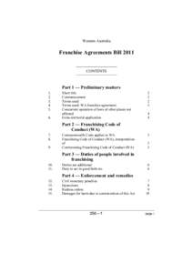 Microsoft Word - D01 Franchise Agreements Bill 2011.doc