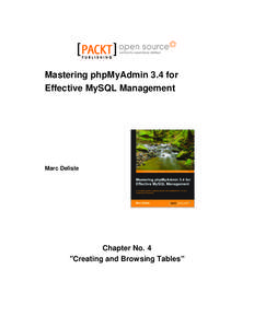 Mastering phpMyAdmin 3.4 for Effective MySQL Management Marc Delisle  Chapter No. 4