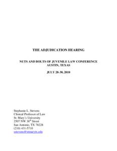 Microsoft Word - Stevens Adjudication Hearing