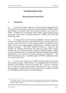 Legislative Council Secretariat  IN14[removed]INFORMATION NOTE Housing demand in Hong Kong