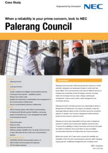 Case Study  When a reliability is your prime concern, look to NEC Palerang Council