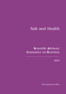 Salt and Health  Scientific Advisory Committee on Nutrition 2003