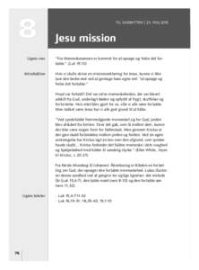 8  TIL SABBATTEN | 23. MAJ 2015 Jesu mission