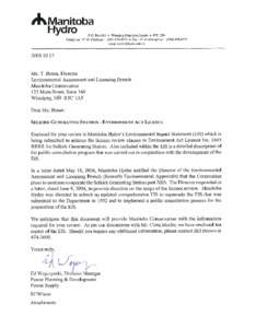 Selkirk Generating Station Environmental Impact Statement COVER LETTER