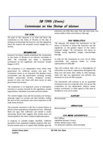 SB[removed]Evans) Commission on the Status of Women education and skills they need, find and retain jobs, and remain safely in their own homes as they age.  THE GOAL