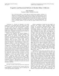 Graduate Student Journal of Psychology 2011, Vol. 13 Copyright 2011 by the Department of Counseling and Clinical Psychology Teachers College, Columbia University