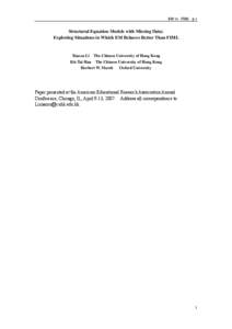 Statistical methods / Regression analysis / Structural equation models / Structural equation modeling / Maximum likelihood / Expectation–maximization algorithm / Standard error / Karl Gustav Jöreskog / Discrepancy / Statistics / Estimation theory / Econometrics