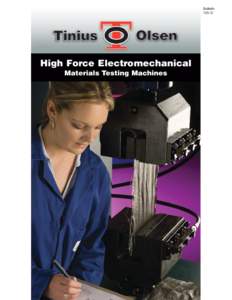 Bulletin 125-D High Force Electromechanical Materials Testing Machines