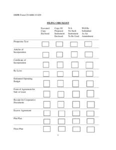 DBPR Form COFILING CHECKLIST Executed Copy Enclosed