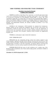 OHIO TURNPIKE AND INFRASTRUCTURE COMMISSION Resolution Concerning the Financial Condition of the Commission WHEREAS, §4.04(b) of the Master Trust Agreement, as amended and restated dated April 8, 2013, and the Junior Li