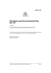 2005 No 700  New South Wales Rockdale Local Environmental Plan No 172