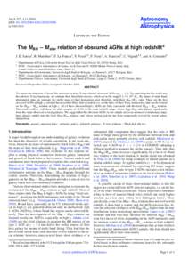 The MBH - Mstar relation of obscured AGNs at high redshift