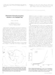 Antarctic (Ant VReports on Polar Research of the Aif red-Wegener-Institut für Polar- und Meeresforschung, Bremerhaven, Berichte 39.  Dissolved chiorofluorocarbon studies in the Weddell Sea JOHN L. BULLISTER Depar