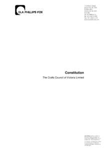 Constitution The Crafts Council of Victoria Limited Table of contents 1
