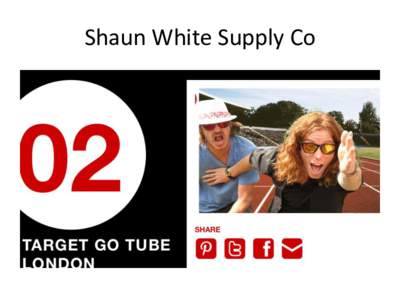 Shaun White Supply Co  Situation Analysis Shaun White is an popular and influential celebrity with a huge social media following. Target sells a line of Shaun White clothing and products. White’s line sold