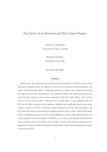 The Limits of an International War Crimes Regime  Terrence L. Chapman University of Texas, Austin  Stephen Chaudoin