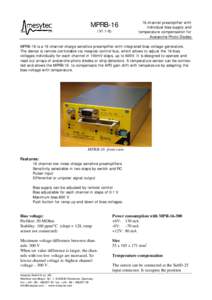 MPRB-16 (V1[removed]channel preamplifier with individual bias supply and temperature compensation for