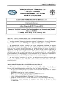 GFCM:SAC14/2012/Inf.7  GENERAL FISHERIES COMMISSION FOR THE MEDITERRANEAN COMMISSION GÉNÉRALE DES PÊCHES POUR LA MÉDITERRANÉE