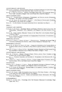 AQUATIC BIOLOGY AND ECOLOGY ANBALAGAN S., S. DINAKARAN - Seasonal Variation of Diversity and Habitat Preferences of Aquatic Insects along the Longitudinal Gradient of the Gadana River Basin, South-West Ghats (India) ....