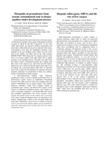 Goldschmidt Conference Abstracts[removed]Flowpaths of groundwater from arsenic contaminated zone to deeper aquifers under development stresses A. ZAHID1*, M.Q. HASSAN2 AND K.M. AHMED2