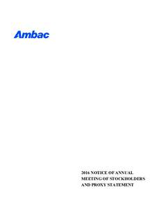 AMBAC Proxy Statement 2016