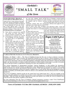 Clarkdale’s  “Small Talk” of the Town  April 2013 Volume 41