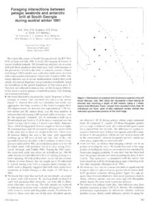 Foraging interactions between pelagic seabirds and antarctic krill at South Georgia during austral winter 1991 R.R. VEI -r, P.M. KAREIVA, D.F. DOAK, A. ENGH, S.F. HEPPELL,