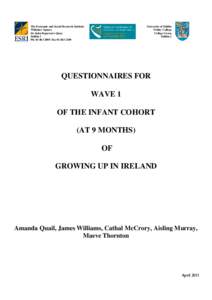 Evaluation methods / Behavior / Data collection / Human development / Psychoanalysis / Questionnaire / Attachment theory / Caregiver / Computer-assisted personal interviewing / Research methods / Science / Statistics