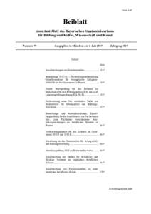 Seite 149*  Beiblatt zum Amtsblatt des Bayerischen Staatsministeriums für Bildung und Kultus, Wissenschaft und Kunst Nummer 7*