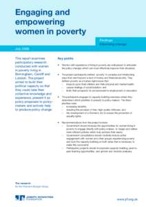 Engaging and empowering women in poverty