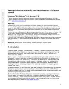 Technique for mechanical control of Elymus repens