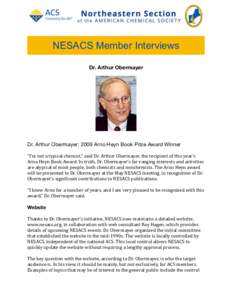 NESACS Member Interviews Dr. Arthur Obermayer