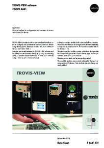 TROVIS-VIEW software TROVIS 6661 Application Uniform interface for configuration and operation of various smart SAMSON devices