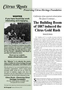 Citrus Roots  Preserving Citrus Heritage Foundation WANTED If you have found Our work