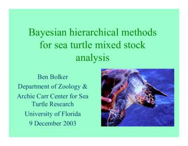 Bayesian hierarchical methods for sea turtle mixed stock analysis