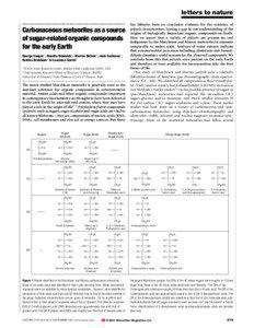 Organic compounds / Origin of life / Sweeteners / Nutrition / Murchison meteorite / Carboxylic acid / Glyceric acid / Abiogenesis / Lipid / Chemistry / Organic chemistry / Functional groups