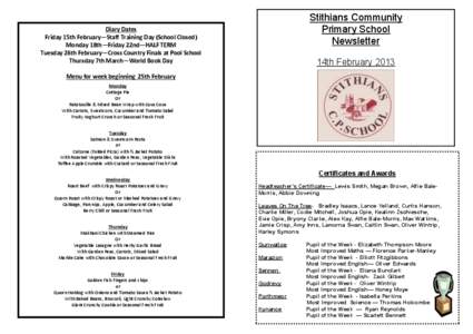 Stithians Community Primary School Newsletter